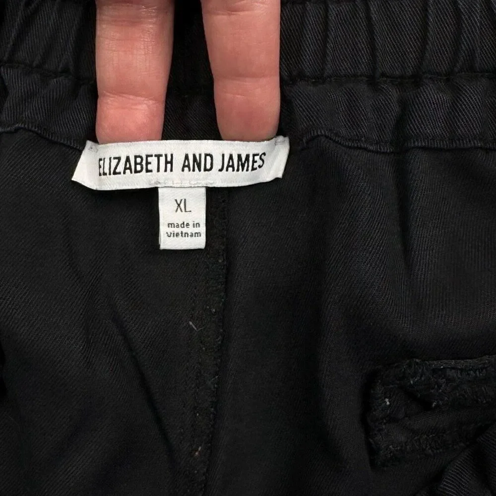 Elizabeth And James Black Paperbag High Waist Short
